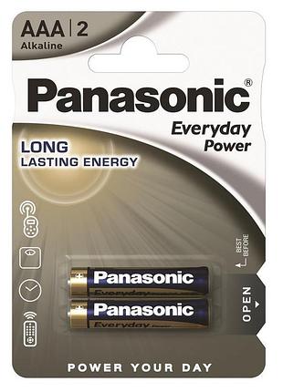 Щелочная батарейка panasonic everyday power ааа alkaline lr03ree/2br 1,5в блистер 2шт