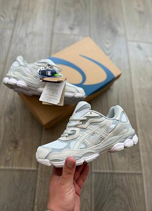 Стильные женские кроссовки asics gel-nyc beige grey