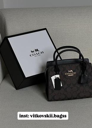 Сумочка andrea carryall in signature canvas brown black🤎