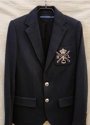 Оригінальний трикотажний блейзер ralph lauren з гербом (old money / preppy)