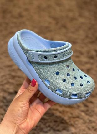 Дитячі сабо/крокси crocs c13 з блискітками для дівчинки 29 розмір (18-18.5 см устілка) б/в