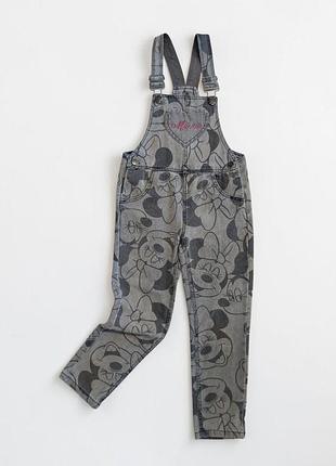 Джинсовый комбинезон, minnie disney, р. 122, комбинезон для девочки, комбинезон