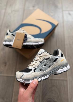 Стильные женские кроссовки asics gel-nyc gray black