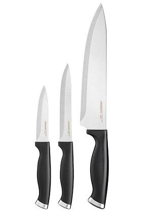 Набор ножей ardesto gemini gourmet ar2103bl нержавеющая сталь/пластик черный 3шт