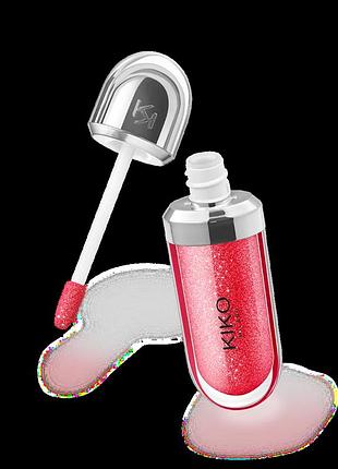 Блеск для губ kiko milano 3d hydra lipgloss -12 pearly amaryllis red 6,5 мл.