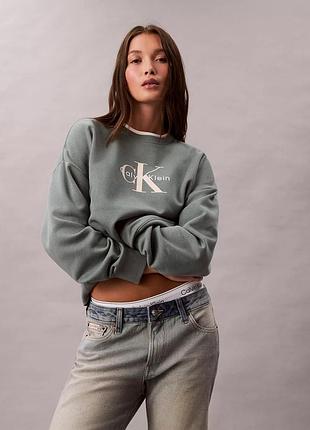 Жіночий укорочений світшот calvin klein cropped fleece sweatshirt