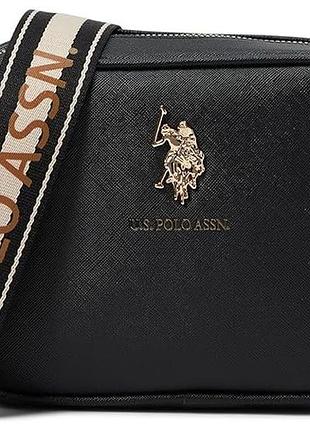 Сумка кроссбоди через плечо женская маленькая u.s. polo assn черная