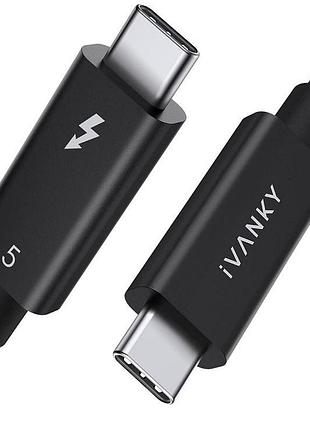 Ivanky кабель thunderbolt 5, 3,3 фута, до 120 гбит/с и 240 вт, плетеный кабель thunderbolt премиум-класса 80 гбит/с, совместимый с,