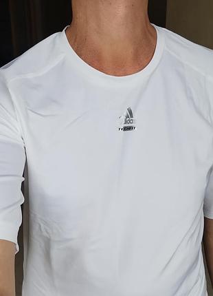 Новая мужская спортивная компрессионная футболка adidas techfit tf c&amp;s ss white p92280
