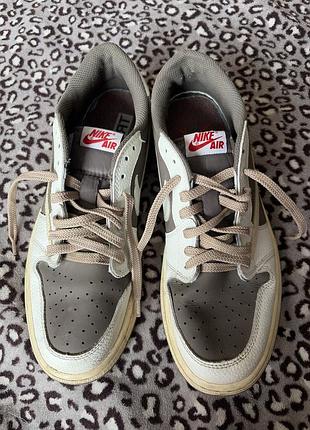 Nike air jordan чоловічі кросівки коричнево білі шкіряні великі