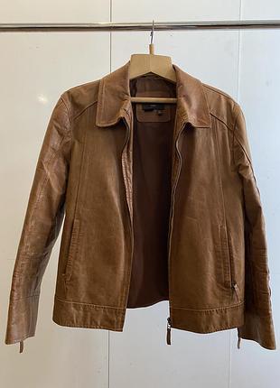 Шкіряна чоловіча куртка zara (l, 40)