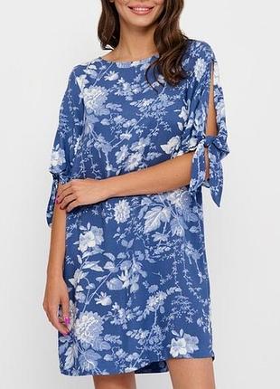 Синя сукня, з квітами,h&m, 34 р