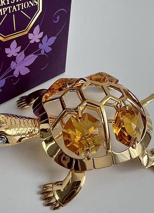 Фігурка зі стразами swarovski черепаха 8 см 160205