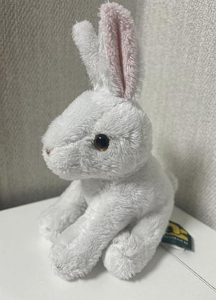 М'яка реалістична іграшка білий кролик ravensden suma collection (15-18 см)
