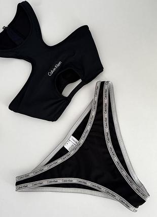 Роздільний чорний купальник calvin klein