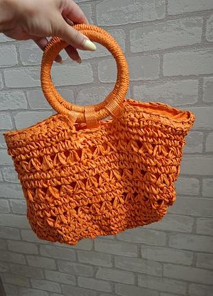 🧡 яскрава плетена сумка shein