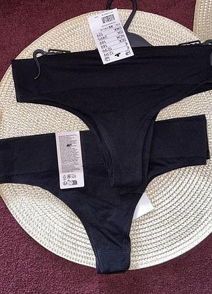 Жіночі трусики чорного кольору h&m розмір:  ✅xs
