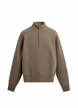 Светр zara коротка блискавка 19853 beige