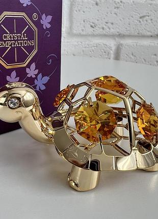 Фігурка зі стразами swarovski черепаха 8 см 1602287