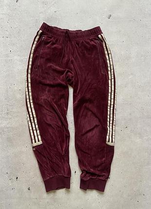 Спортивні велюрові штани джогери adidas