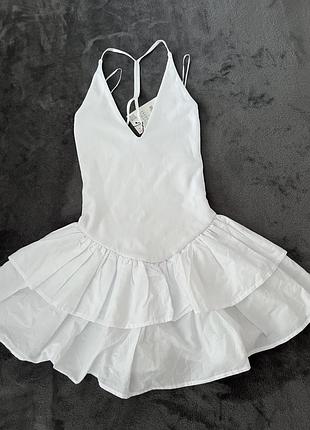 Біла міні сукня zara