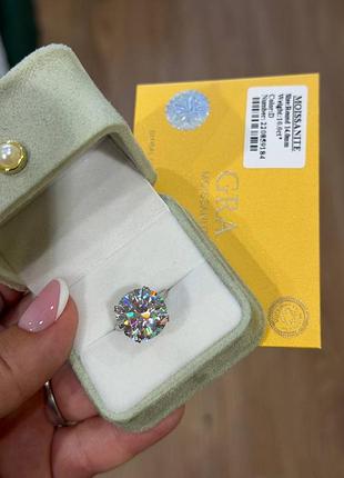 Каблучка муасаніт 10 карат  розміри 16 та 17 💍 натуральное срібло