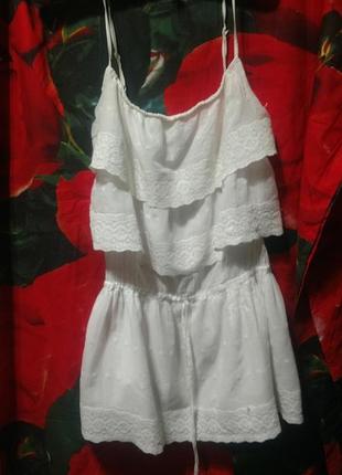 Платье белое сукня біла хлопоковая тренд 21 лето