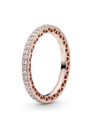Каблучка pandora "серця та сяйво" 180963cz 54