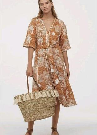 Лляна сукня халат h&m