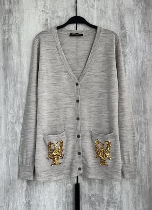 Вовняний светр кардиган мериносова вовна alexander wang шерстяной кардиган на пуговицах мериносовая шерсть
