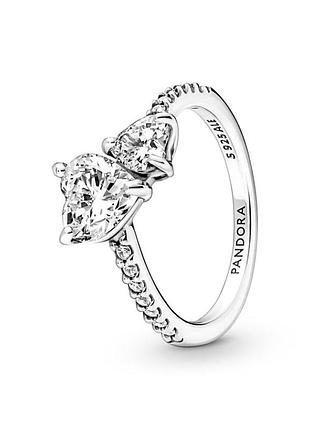 Кольцо pandora "два сердца" 191198c01 58