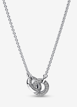 Срібне кольє pandora signature intertwined pavé (арт. 392736c01)