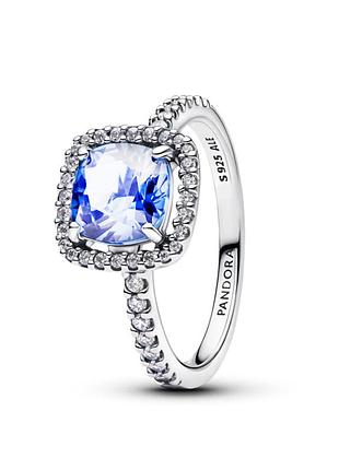 Кольцо pandora с синими квадратным камнем 193550c01 54
