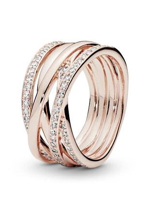 Каблучка pandora "сяючі лінії" 180919cz 56