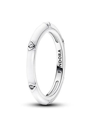Кольцо pandora me "белая эмаль и камни" 193089c01 56