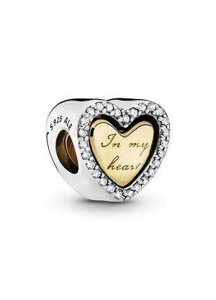 Шарм pandora "в моем сердце" 767606cz