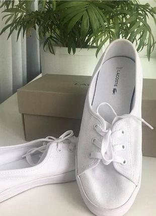 Чудові жіночі білі кеди lacoste якраз на літо! розмір 7.5