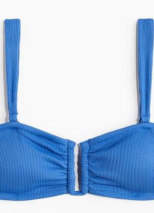Синий верх от купальника в рубчик, топ бандо h&amp;m, l, 80c