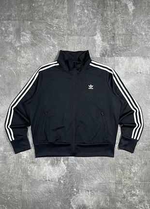 Жіноча олімпійка adidas адідас спортивна кофта зіп худі мастерка тректоп чорна оригінал 3 смужки vintage track top sport jacket