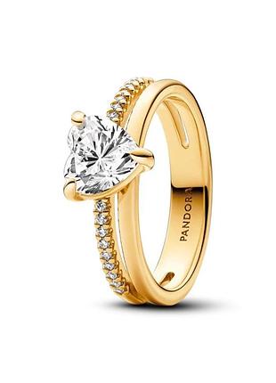 Каблучка pandora "серце" з двома обертами 163100c01