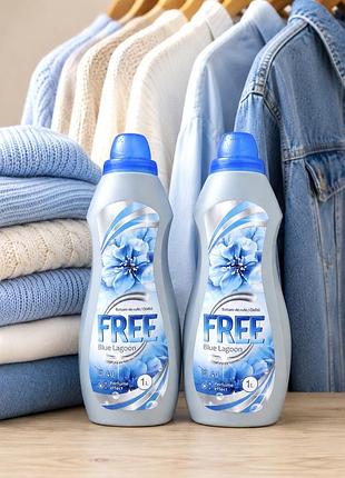 Free blue lagoon кондиціонер-ополіскувач для одягу, 1 л (40 прань)