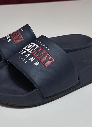 Шлепанцы мужские Tommy hilfiger jeans seasonal poolslide темно-синие оригинал 40 размер