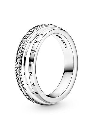 Кольцо pandora тройное с паве 199040c01 58