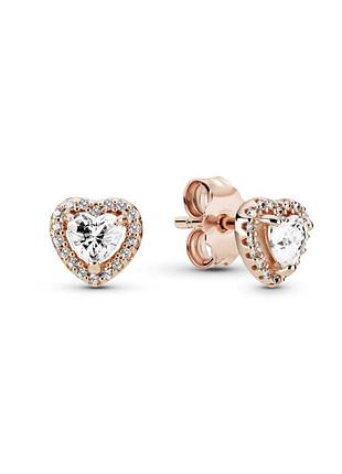 Серьги pandora "блестящее рельефное сердце" 288427c01