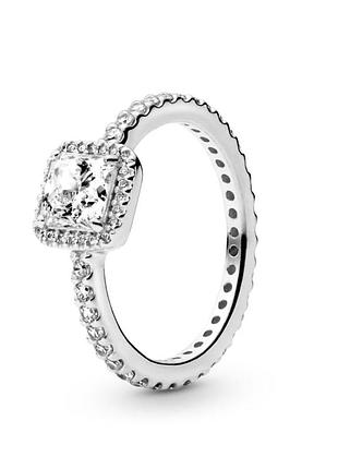 Кольцо pandora "сверкающий квадрат" 190947cz