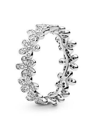 Кольцо pandora "мерцающие ромашки" 190934cz 54