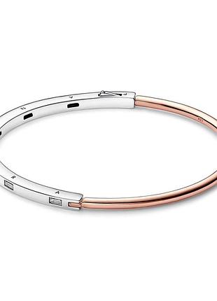 Браслет бангл pandora двоколірний i-d з паве 582740c01