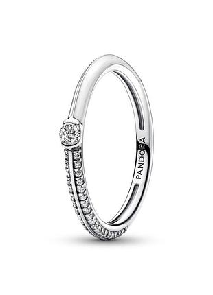 Кольцо pandora me "паве и белая эмаль" 192528c02 58
