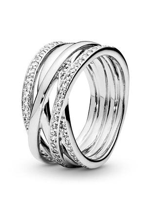Каблучка pandora "сяючі лінії" 190919cz 58