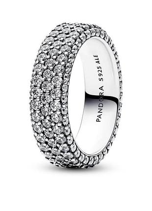 Кольцо pandora "три ряда паве" 192634c01 56